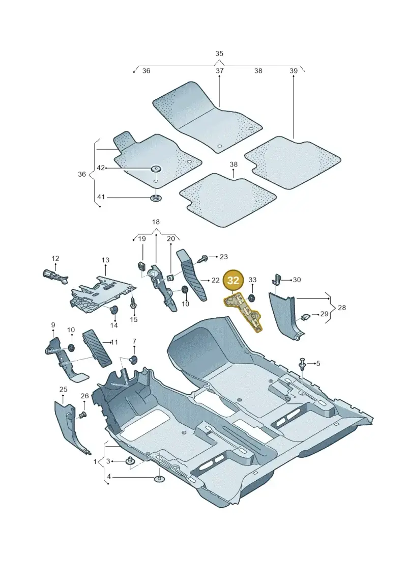 5G2867192A — Volkswagen Arteon (2017-2023) diagram 828863000, position 32