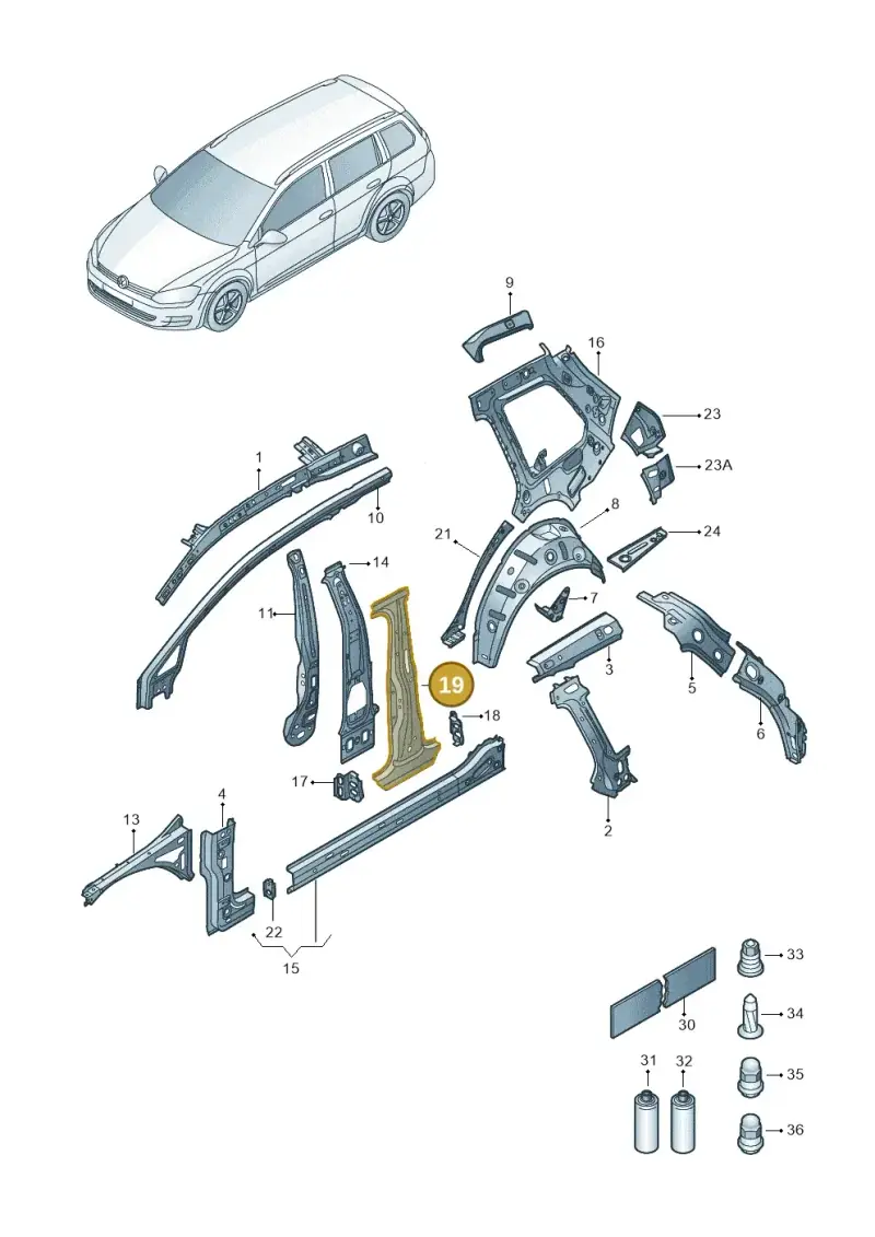 5G4809220 — Volkswagen Golf 2.0 (2016-2020) diagram 763809000, position 19
