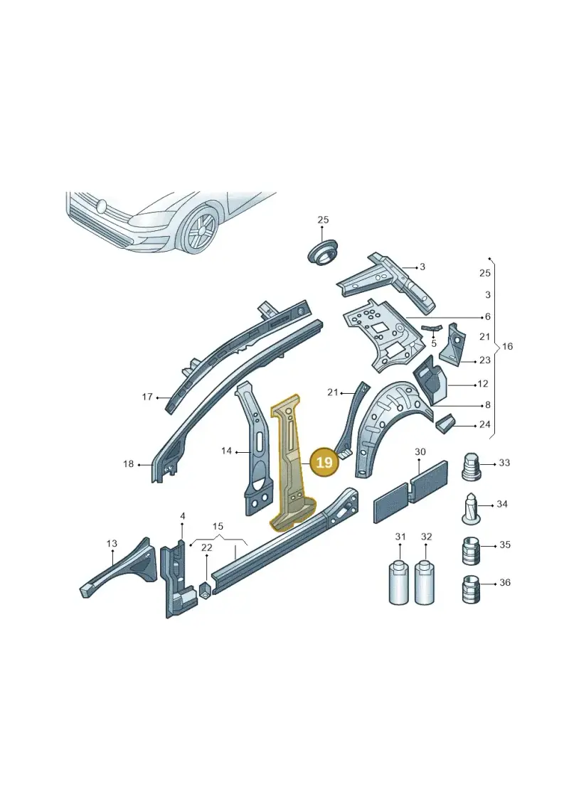 5G4809220 — Volkswagen Golf 1.4 (2013-2020) diagram 769809000, position 19