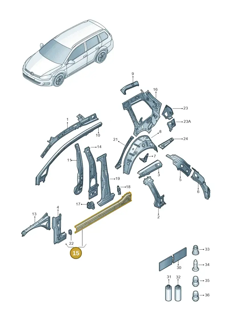 5G4809377 — Volkswagen Golf 2.0 (2016-2020) diagram 763809000, position 15