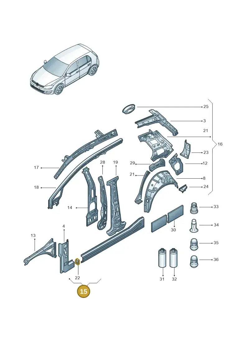 5G4809377 — Volkswagen Golf 1.6 (2015-2019) diagram 867809000, position 15