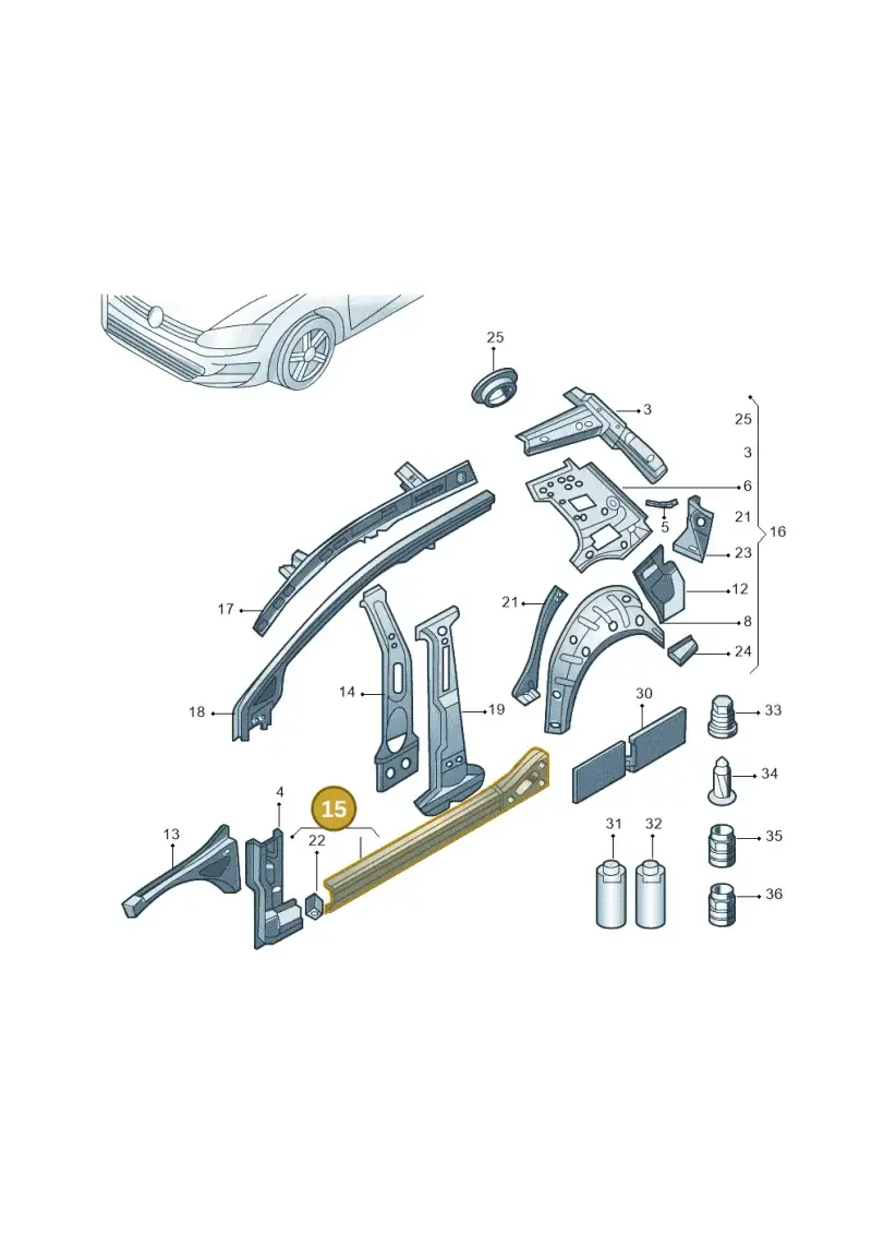 5G4809378 — Volkswagen Golf 1.4 (2013-2020) diagram 769809000, position 15