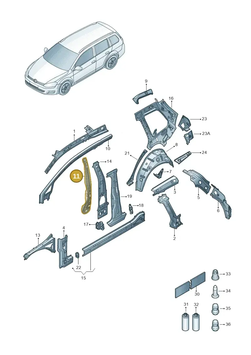 5G4810069 — Volkswagen Golf 2.0 (2016-2020) diagram 763809000, position 11