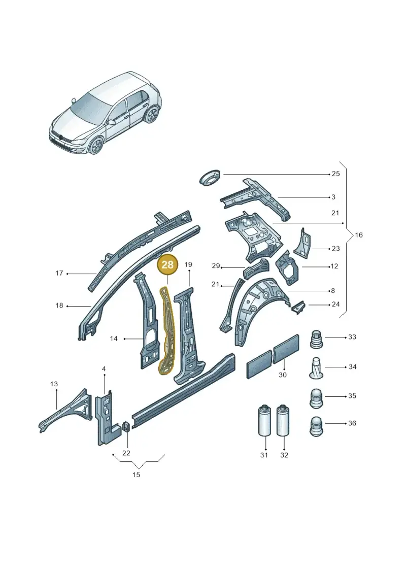 5G4810069 — Volkswagen Golf 1.6 (2015-2019) diagram 867809000, position 28