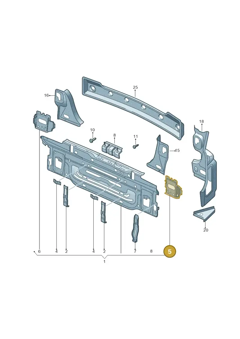 5G6804743A — Volkswagen Golf 2.0 (2016-2020) diagram 746813000, position 5