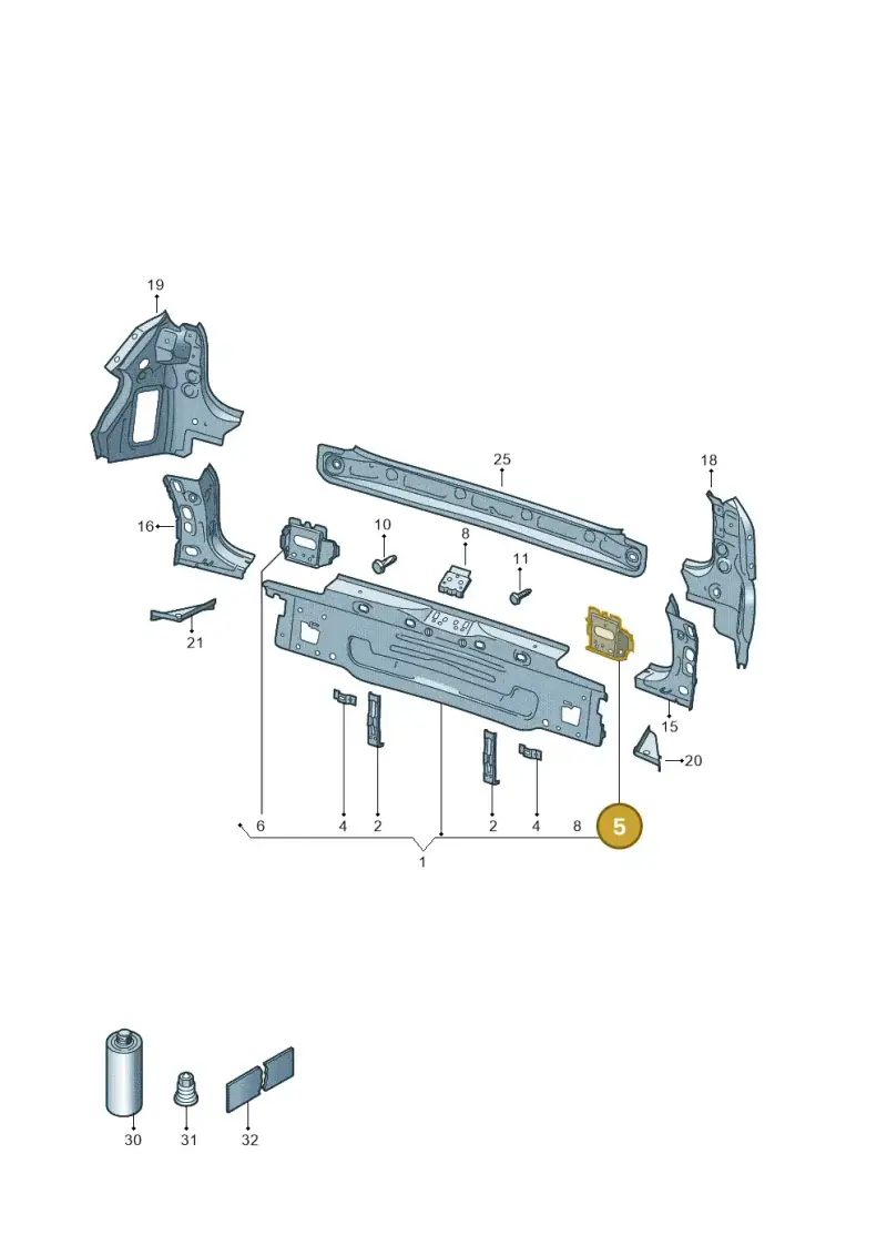 5G6804743A — Volkswagen Golf 2.0 BlueMotion (2019-2024) diagram 5h0813000, position 5