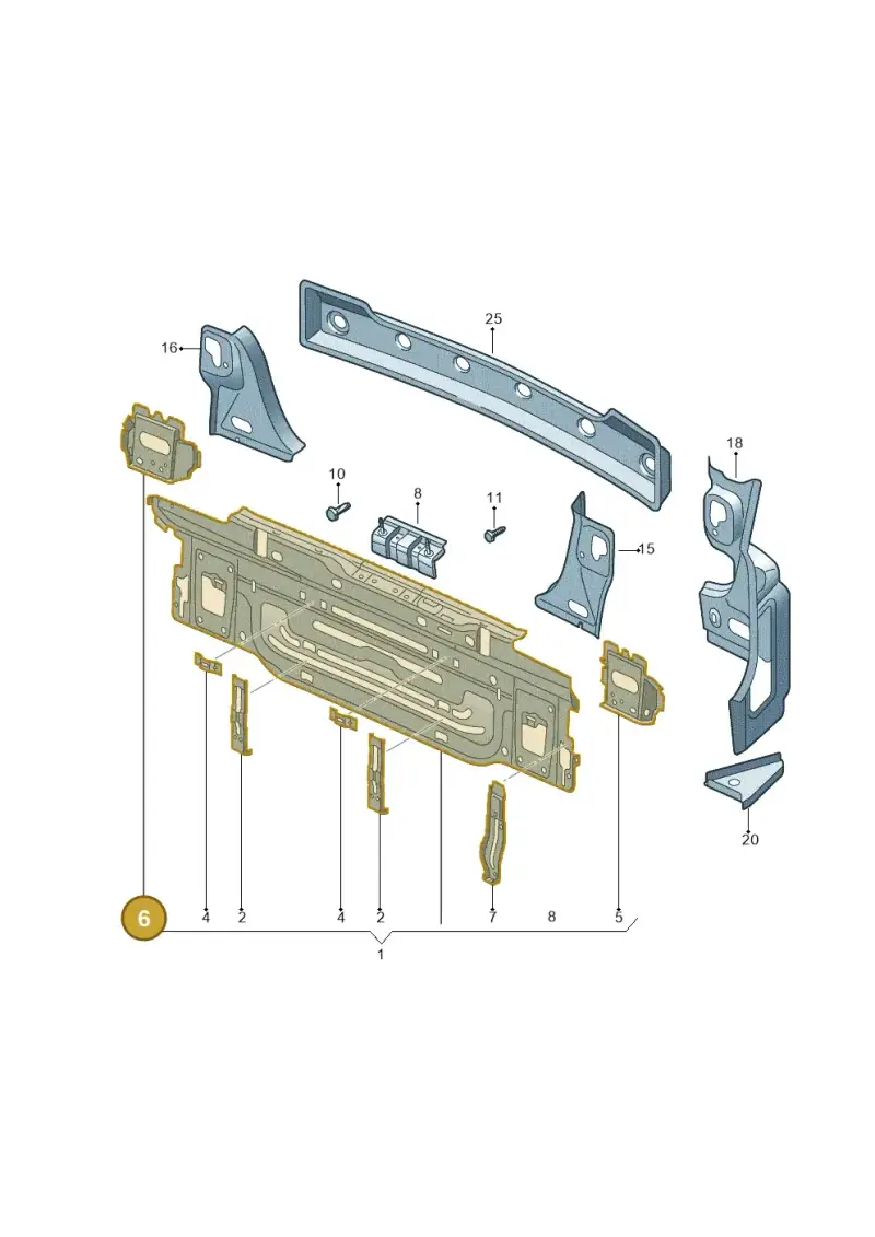 5G6804744A — Volkswagen Golf 2.0 (2016-2020) diagram 746813000, position 6