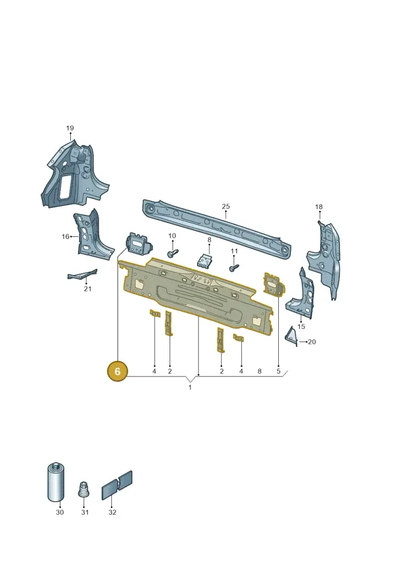 5G6804744A — Volkswagen Golf 2.0 BlueMotion (2019-2024) diagram 5h0813000, position 6
