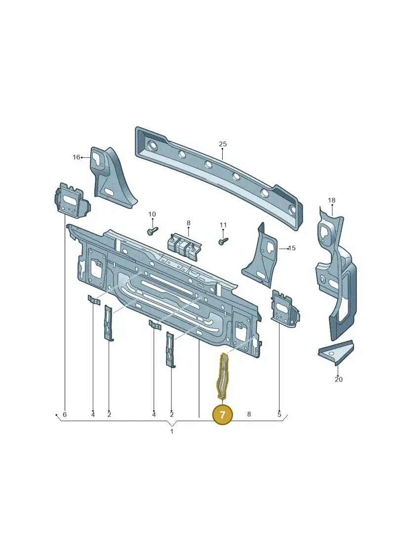 5G6807125 — Volkswagen Golf 2.0 (2016-2020) diagram 746813000, position 7