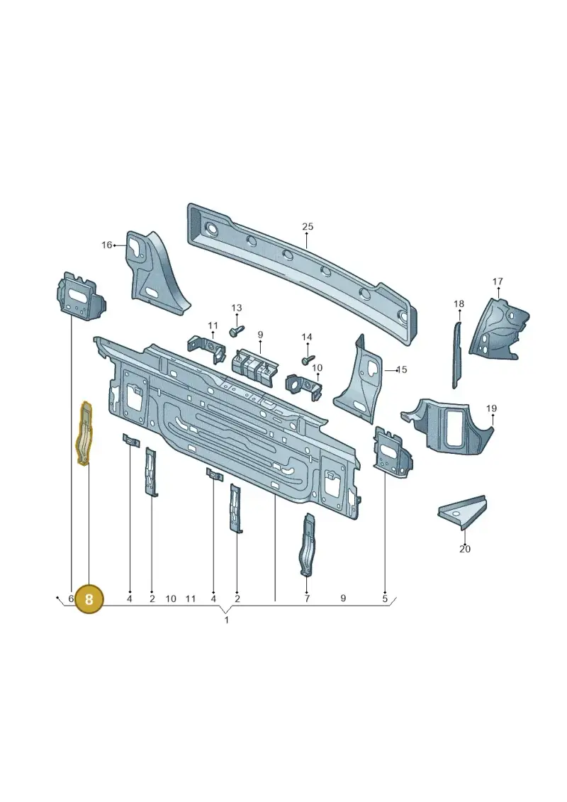 5G6807126 — Volkswagen Golf Sportsvan 1.6 (2014-2020) diagram 780813000, position 8