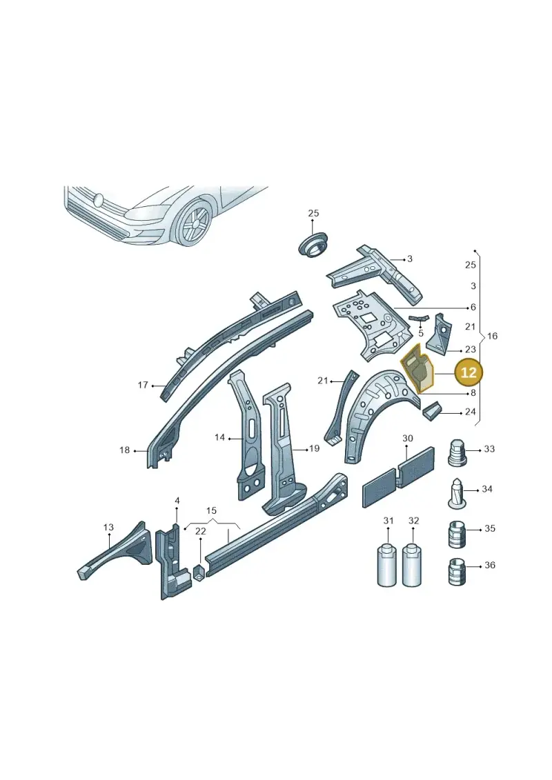 5G6809677 — Volkswagen Golf 1.4 (2013-2020) diagram 769809000, position 12