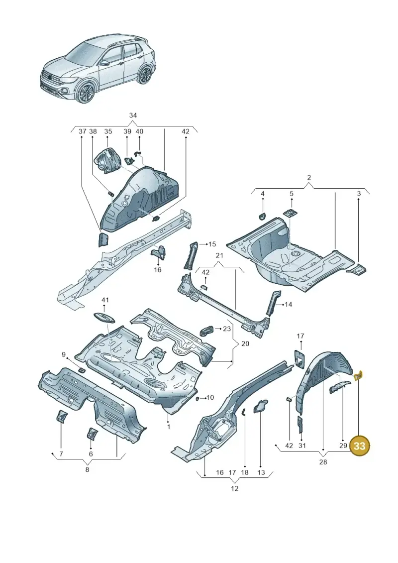 5G6813151 — Volkswagen T-Cross 1,0 (2018-2024) diagram 587803010, position 33