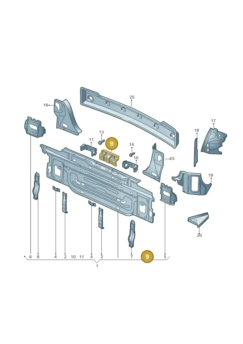 5G6813323 — Volkswagen E-Golf (2019-2020) diagram 780813000, position 9