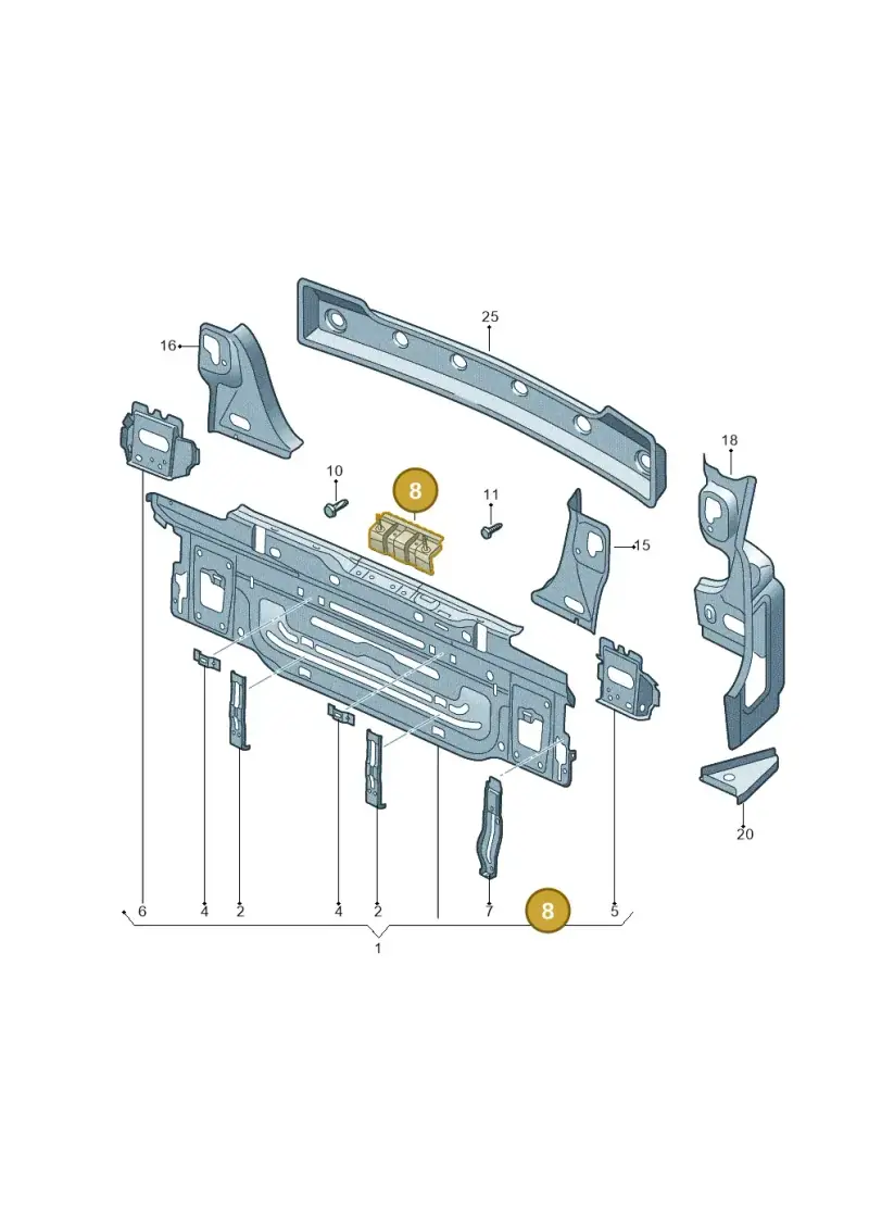 5G6813323 — Volkswagen Golf 2.0 (2016-2020) diagram 746813000, position 8