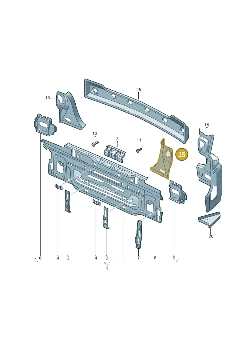 5G6813331 — Volkswagen Golf 2.0 (2016-2020) diagram 746813000, position 15