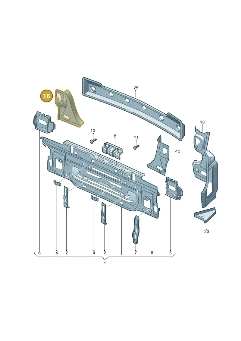 5G6813332 — Volkswagen Golf 2.0 (2016-2020) diagram 746813000, position 16