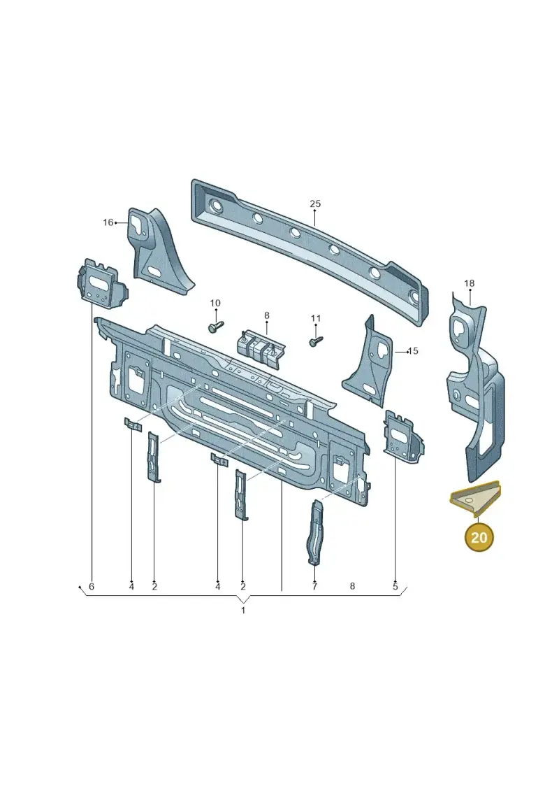 5G6813393A — Volkswagen Golf 2.0 (2016-2020) diagram 746813000, position 20