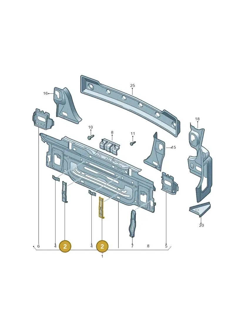 5G6813745A — Volkswagen Golf 2.0 (2016-2020) diagram 746813000, position 2