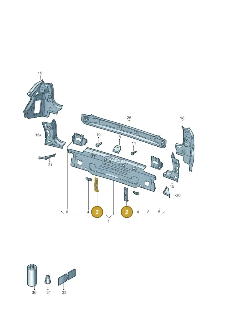 5G6813745A — Volkswagen Golf 2.0 BlueMotion (2019-2024) diagram 5h0813000, position 2