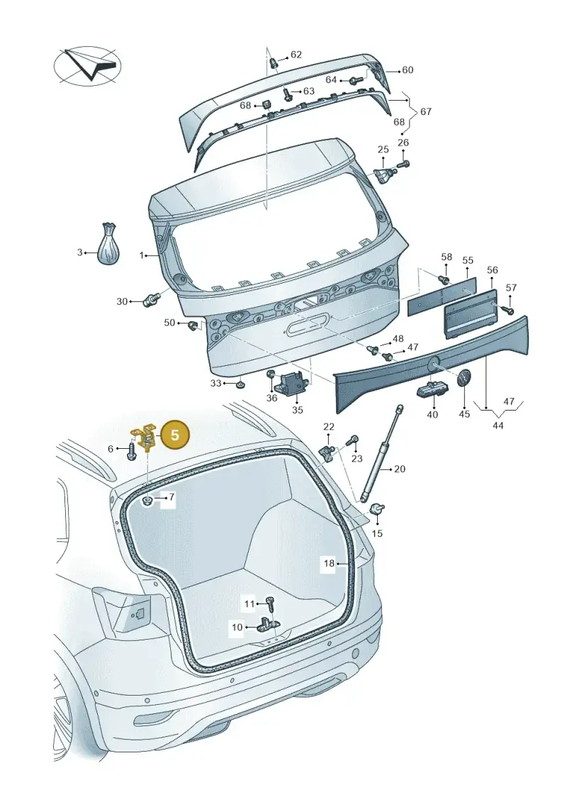 5G6827301C — Volkswagen T-Cross 1,0 (2018-2024) diagram 587827000, position 5