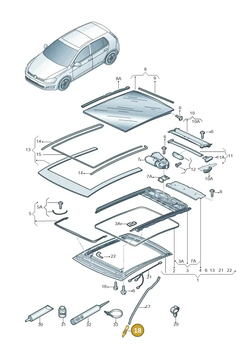 5G6877236 — Volkswagen Golf 2.0 (2016-2020) diagram 746877000, position 18