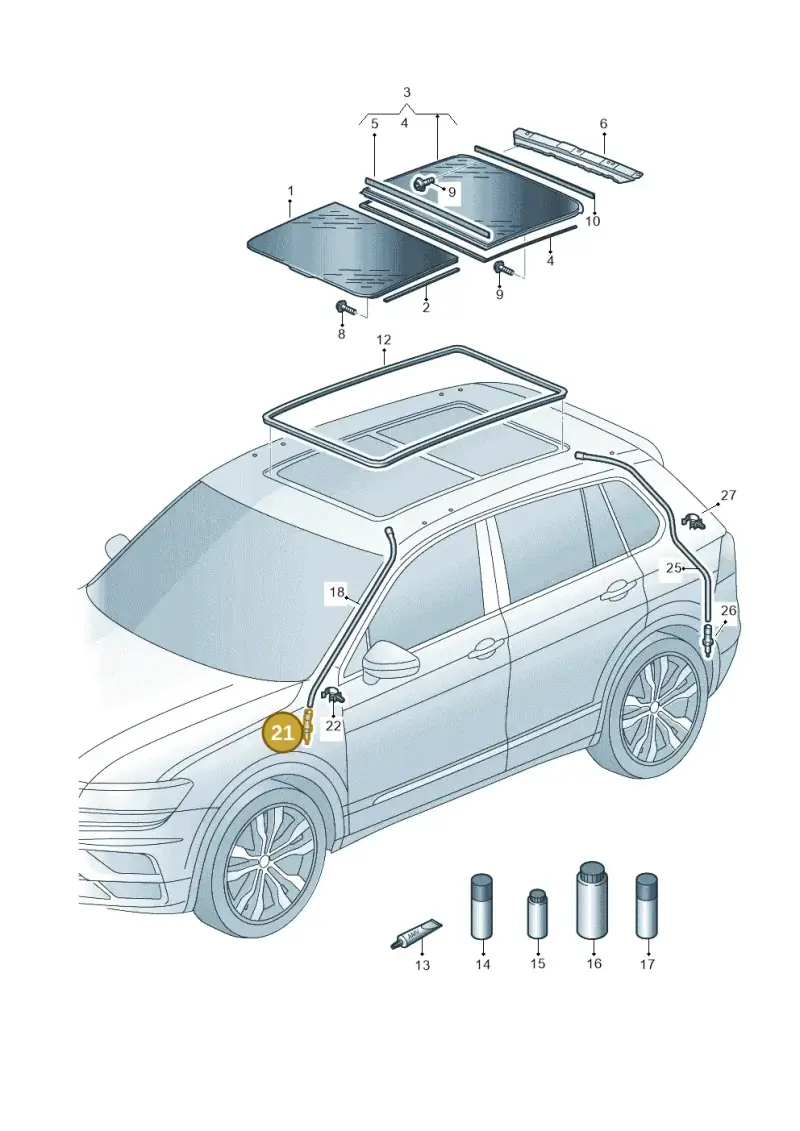 5G6877236 — Volkswagen Tiguan 2.0 4Motion (2017-2024) diagram 884877000, position 21