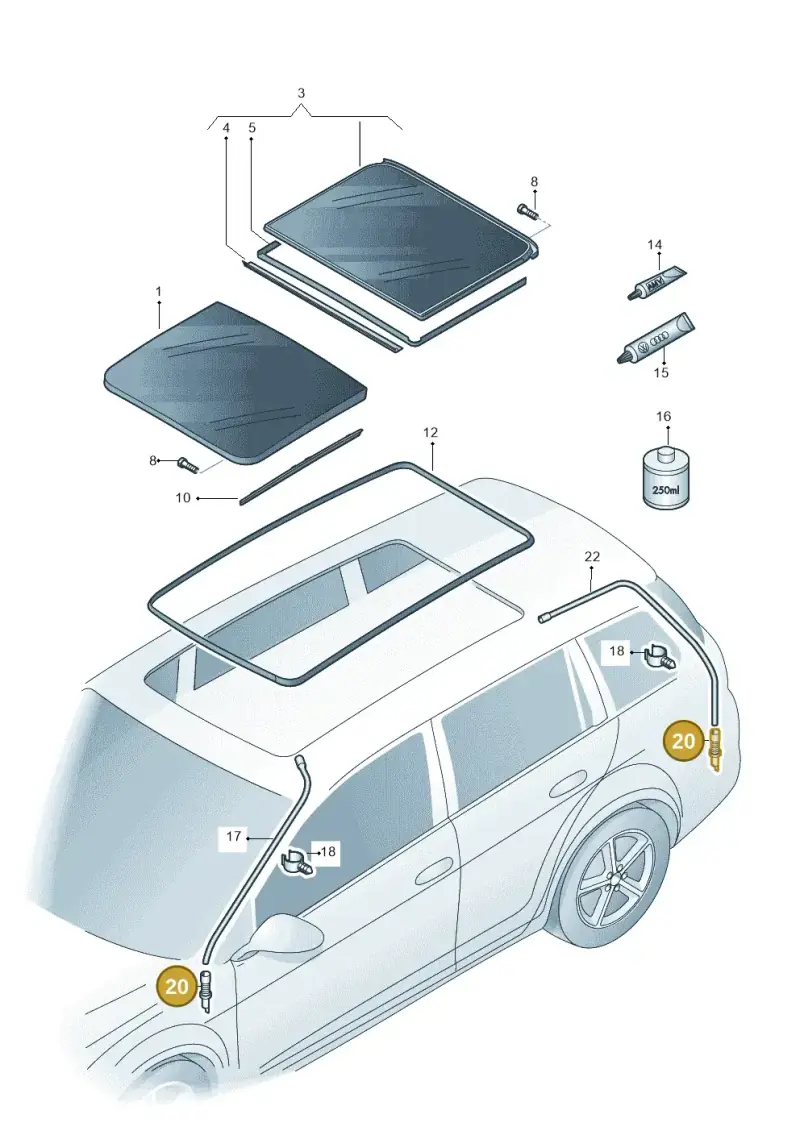 5G6877242B — Volkswagen Golf 2.0 (2016-2020) diagram 763877000, position 20