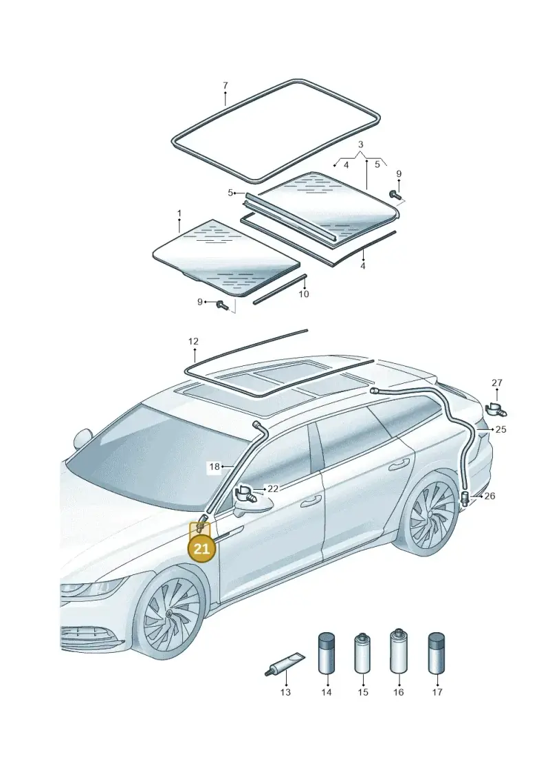5G6877242B — Volkswagen Arteon (2017-2023) diagram 828877010, position 21