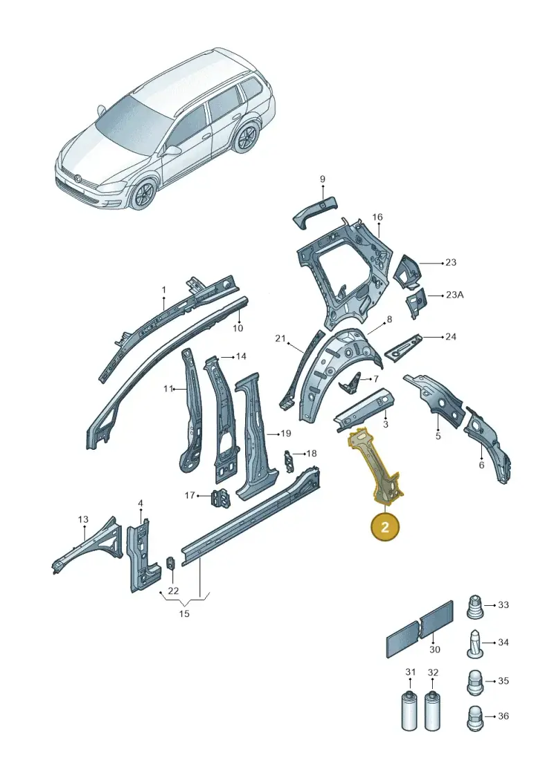 5G9809263 — Volkswagen Golf 2.0 (2016-2020) diagram 763809000, position 2