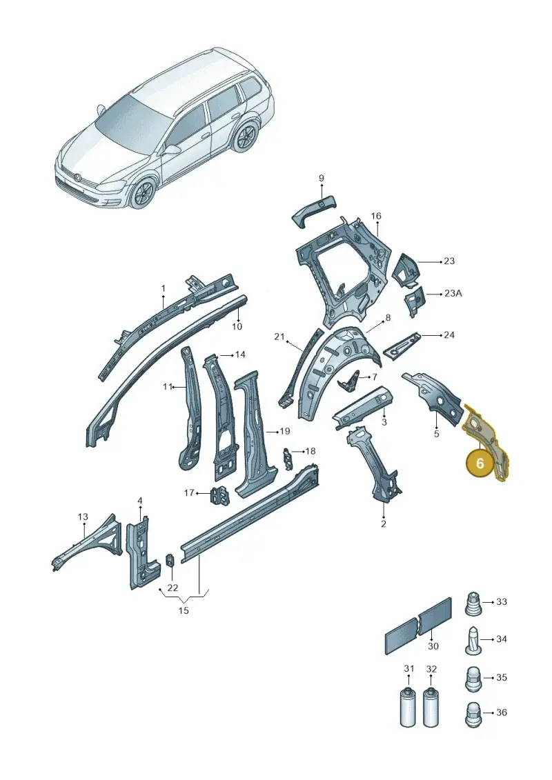 5G9809299 — Volkswagen Golf 2.0 (2016-2020) diagram 763809000, position 6