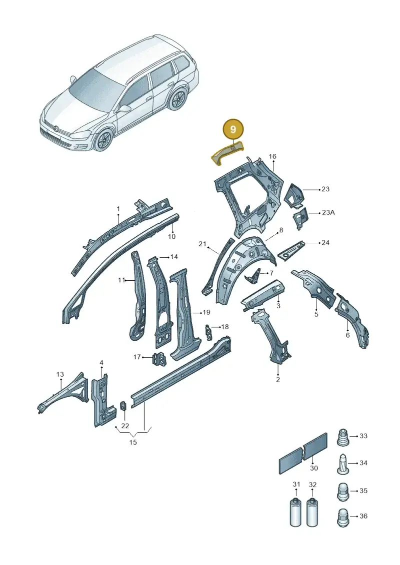 5G9813818 — Volkswagen Golf 2.0 (2016-2020) diagram 763809000, position 9