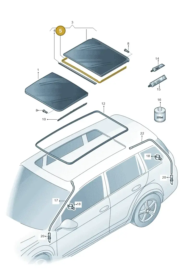 5G9877297 — Volkswagen Golf 2.0 (2016-2020) diagram 763877000, position 5
