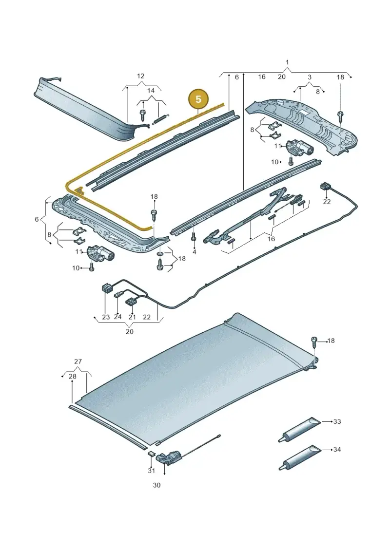 5G9877439 — Volkswagen Golf 2.0 (2016-2020) diagram 763877100, position 5