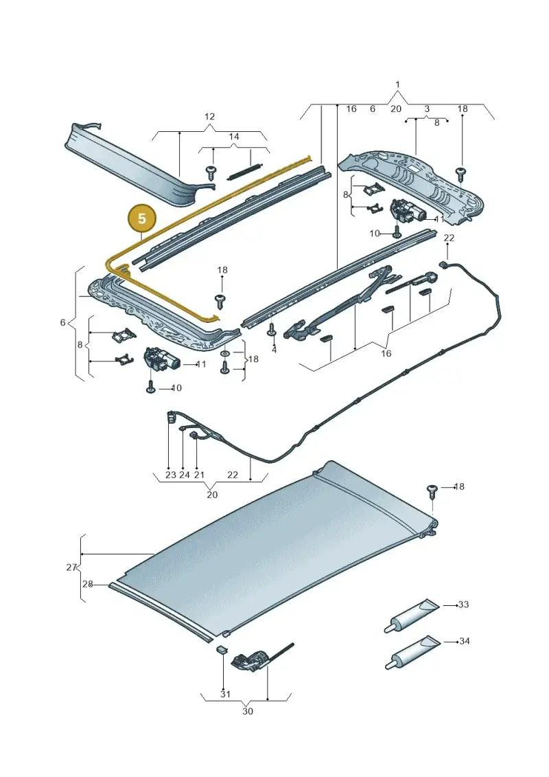 5G9877439 — Volkswagen Golf Estate 1.4 (2014-2017) diagram 796877010, position 5