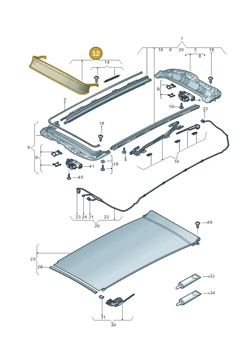 5G9877651 — Volkswagen Golf Estate 1.4 (2014-2017) diagram 796877010, position 12