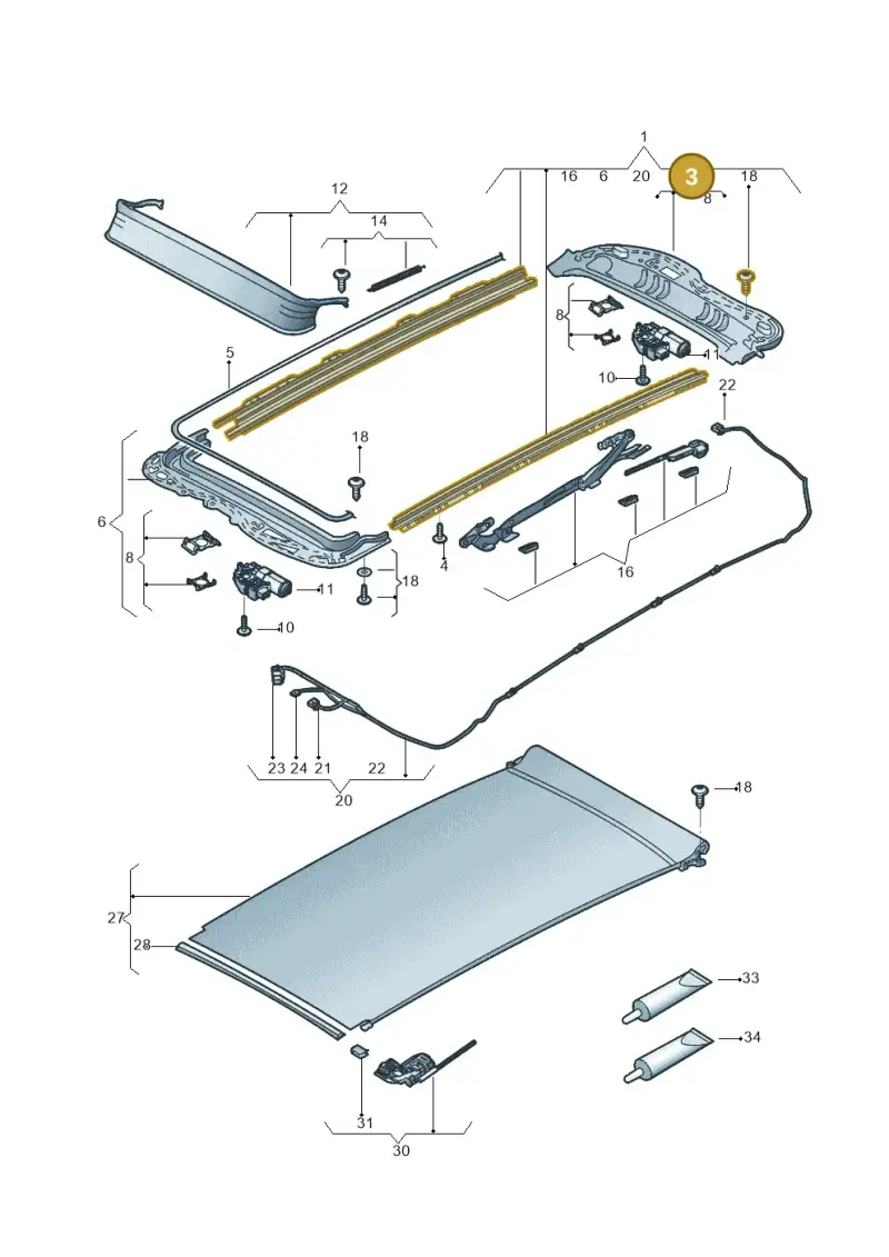 5G9898259 — Volkswagen Golf Estate 1.4 (2014-2017) diagram 796877010, position 3