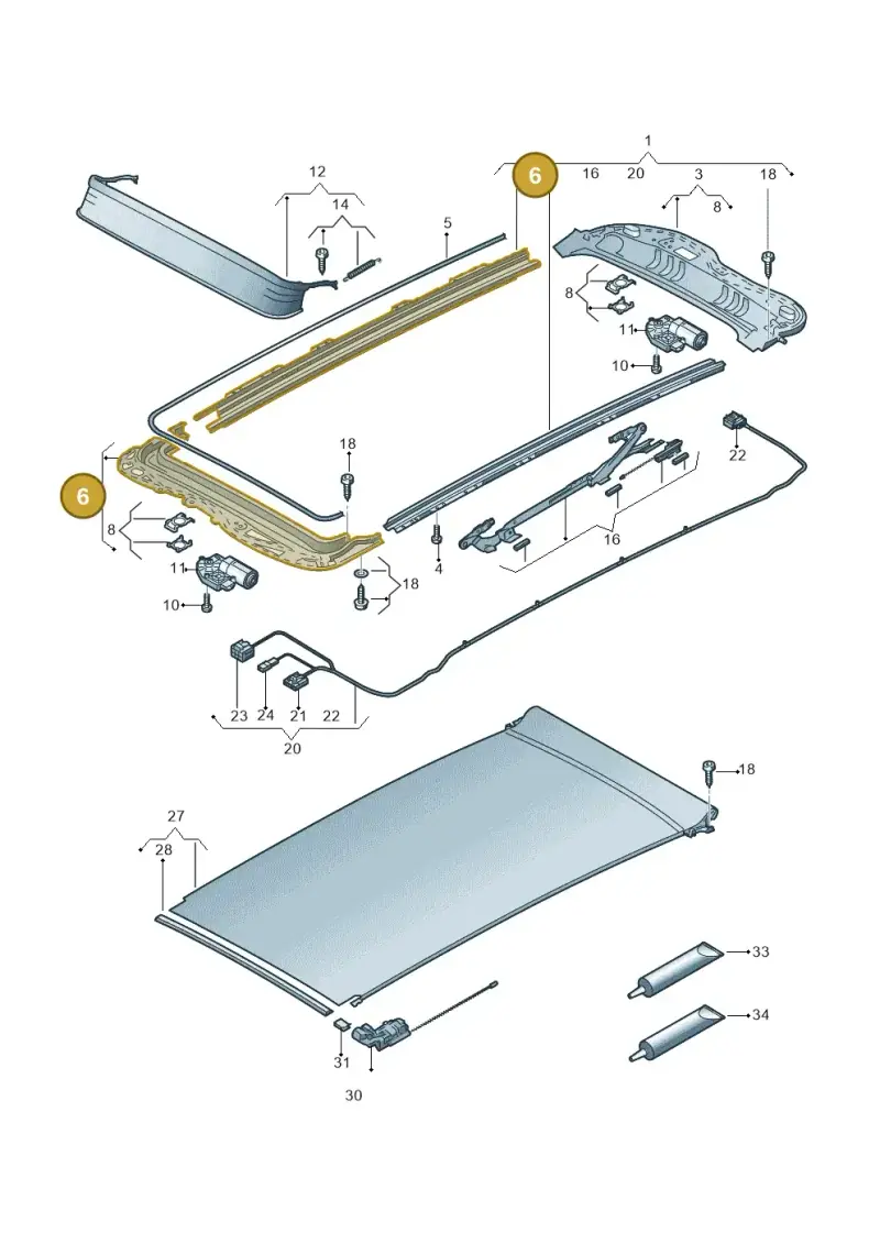 5G9898259A — Volkswagen Golf 2.0 (2016-2020) diagram 763877100, position 6