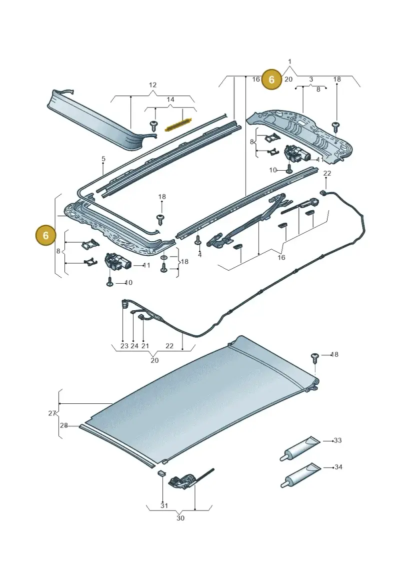 5G9898259A — Volkswagen Golf Estate 1.4 (2014-2017) diagram 796877010, position 6