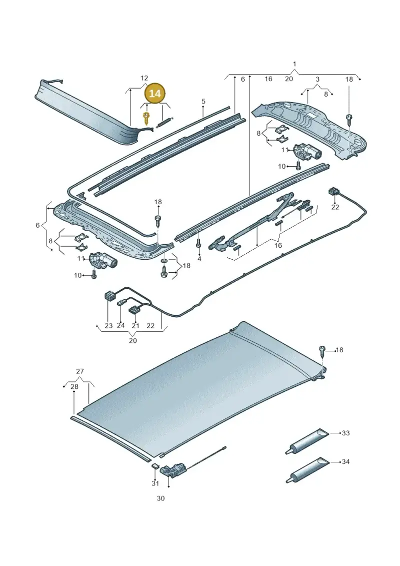 5G9898671 — Volkswagen Golf 2.0 (2016-2020) diagram 763877100, position 14