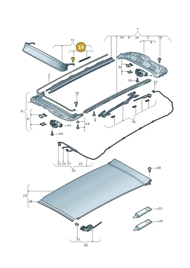 5G9898671 — Volkswagen Golf Estate 1.4 (2014-2017) diagram 796877010, position 14