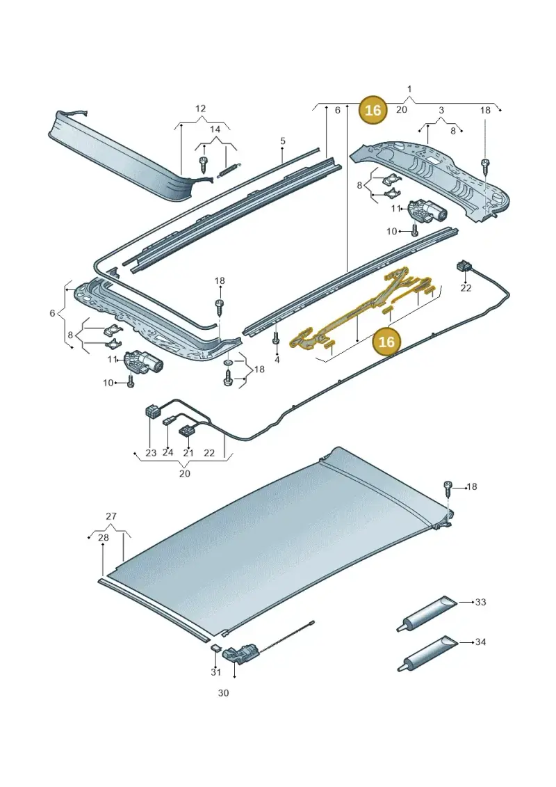 5G9898738 — Volkswagen Golf Sportsvan 1.6 (2014-2020) diagram 763877100, position 16