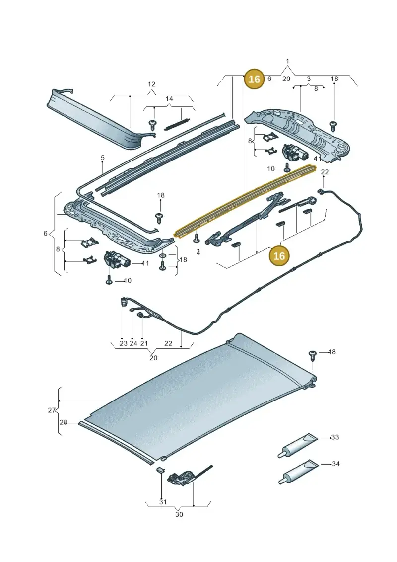 5G9898738 — Volkswagen Golf Estate 1.4 (2014-2017) diagram 796877010, position 16