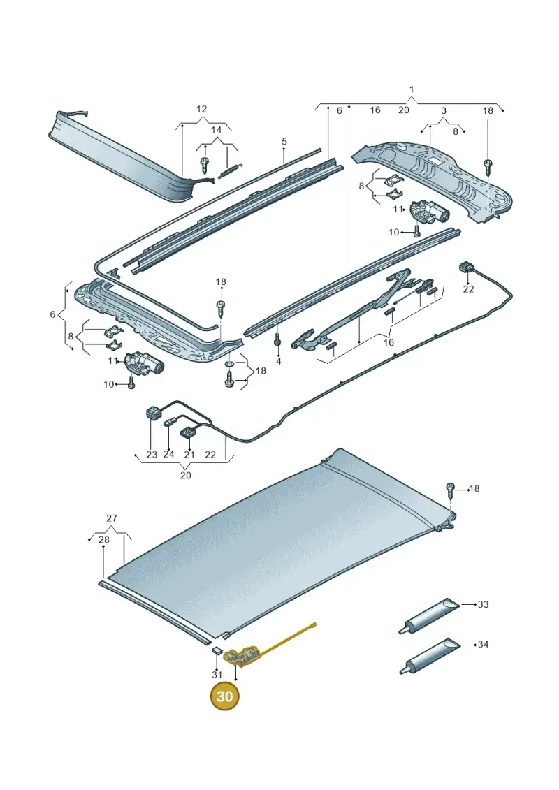 5G9898870 — Volkswagen Golf 2.0 (2016-2020) diagram 763877100, position 30