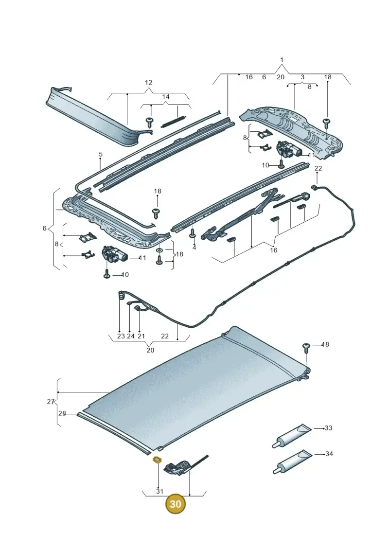 5G9898870 — Volkswagen Golf Estate 1.4 (2014-2017) diagram 796877010, position 30