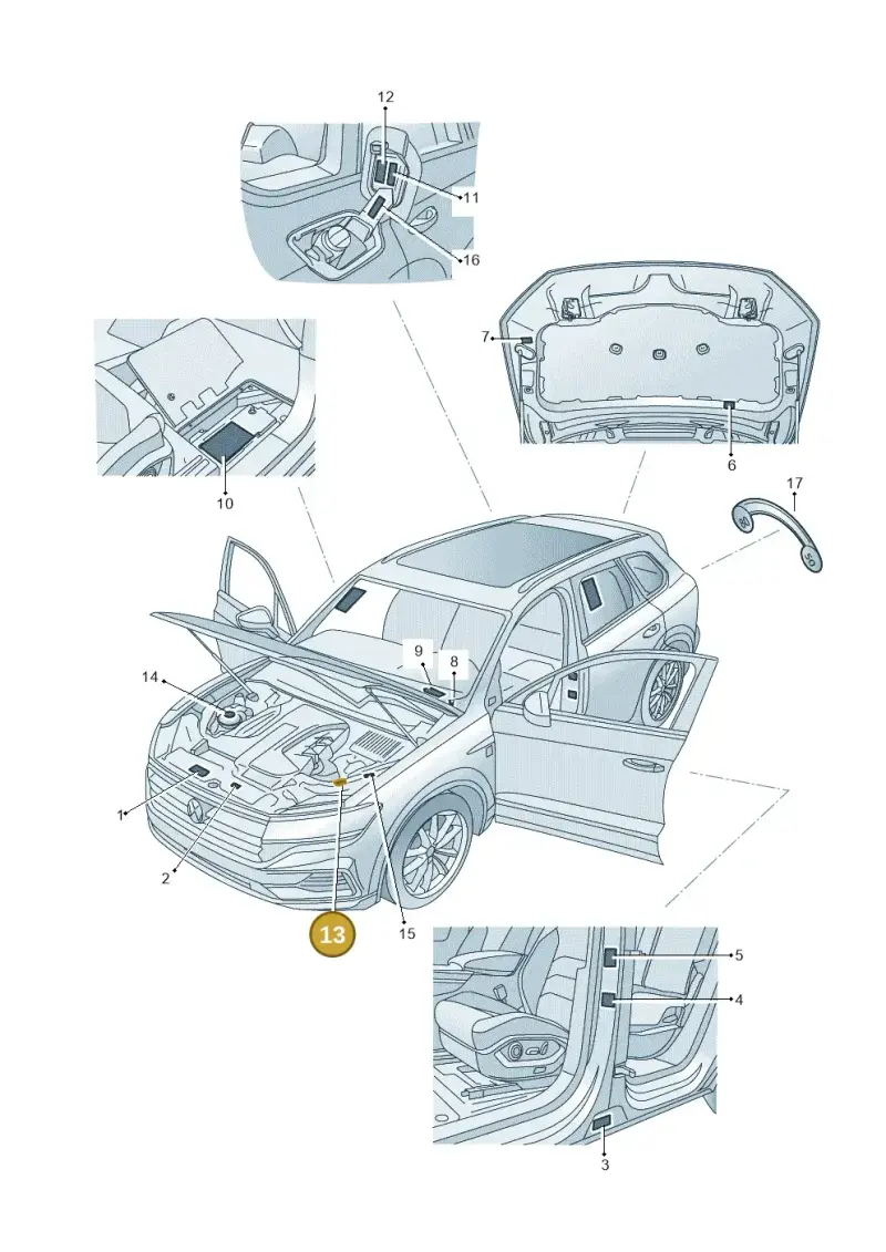 5GE010001C — Volkswagen Touareg (2017-2023) diagram 439010000, position 13