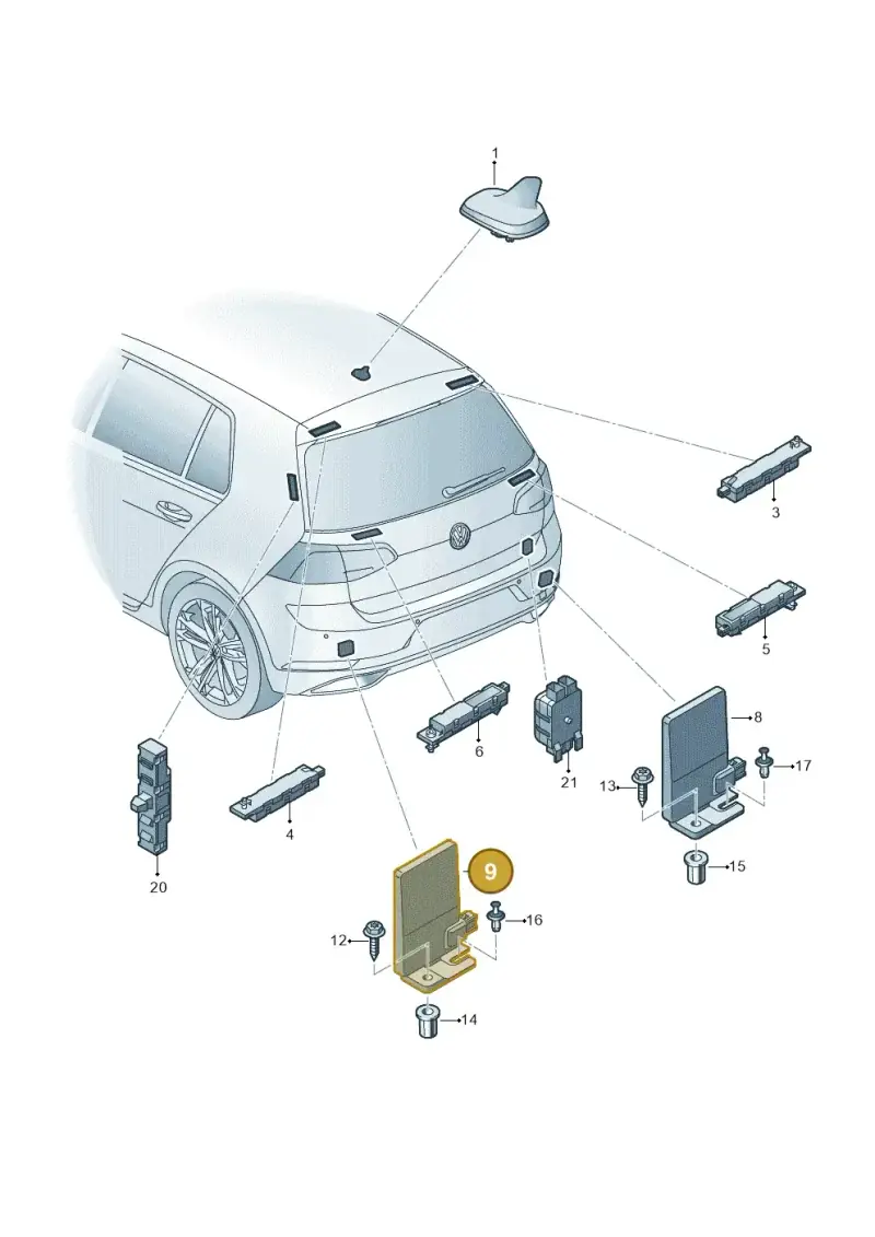 5GE035534 — Volkswagen Golf 2.0 (2016-2020) diagram 827035200, position 9