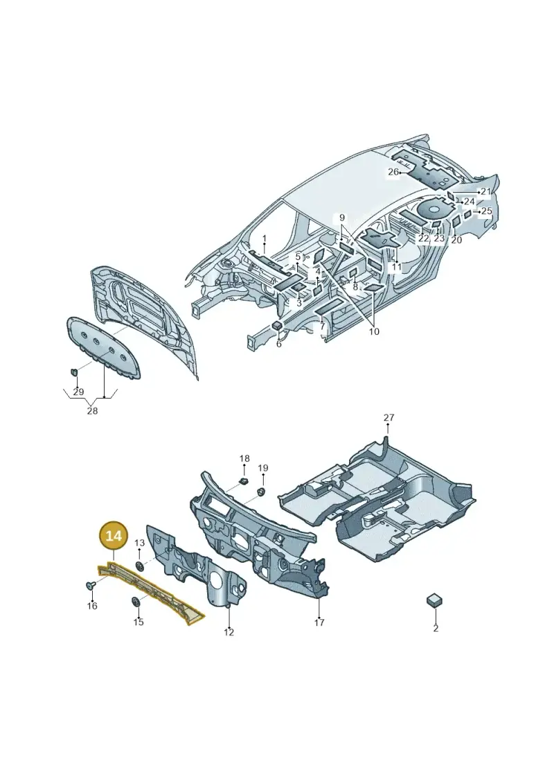 5GM863993A — Volkswagen Jetta 1.4 (2017-2024) diagram 431863200, position 14