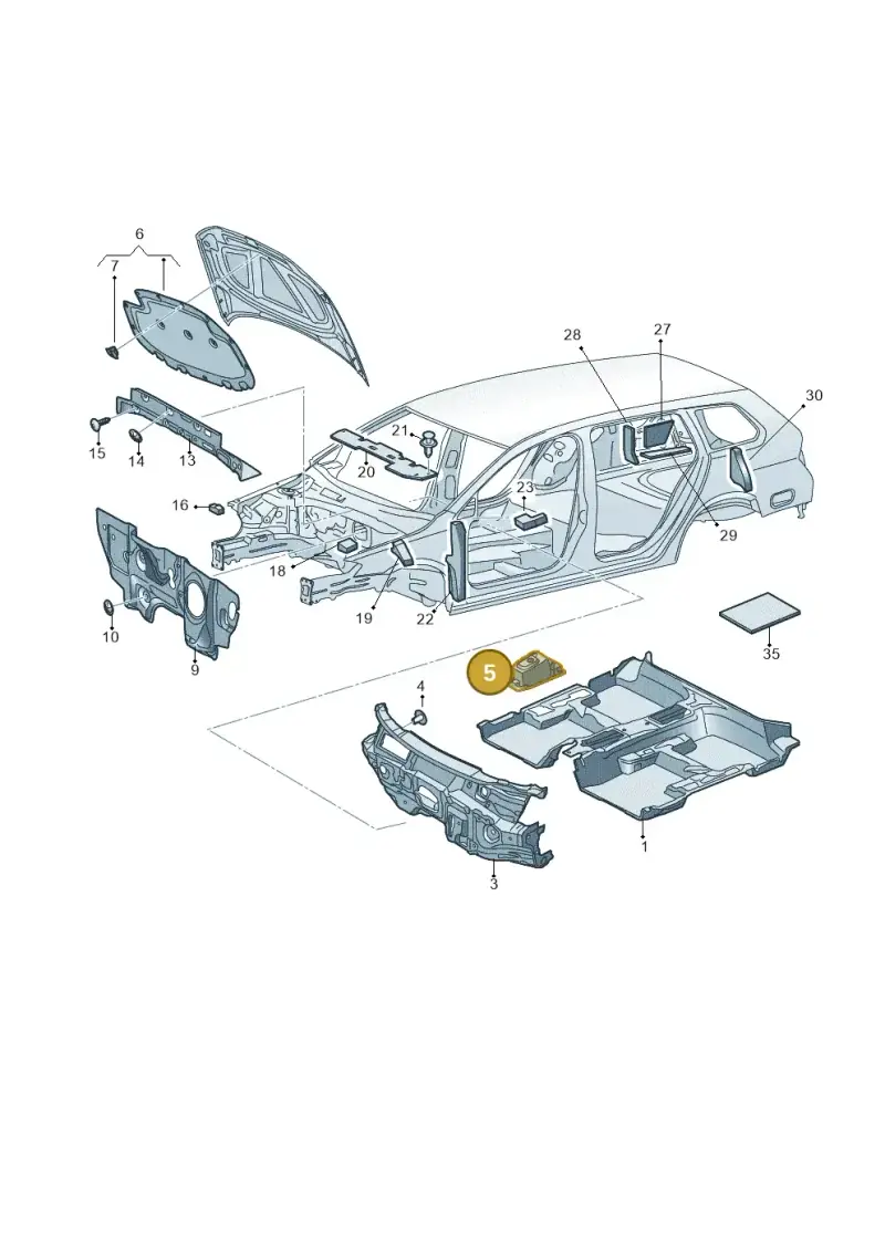 5GM864761C — Volkswagen Golf Estate 1.4 (2014-2017) diagram 763863200, position 5