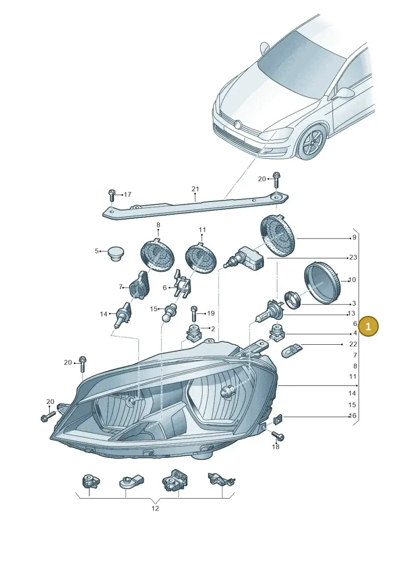 5GM941005C — Volkswagen Golf 1.4 BlueMotion (2014-2017) diagram 781941000, position 1