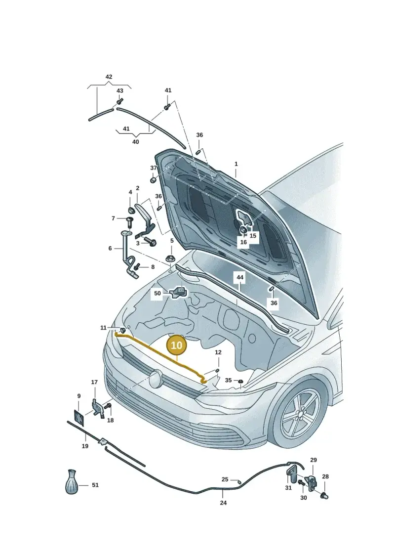 5H0823363 — Volkswagen Golf 1.5 (2020-) diagram 5hg823000, position 10